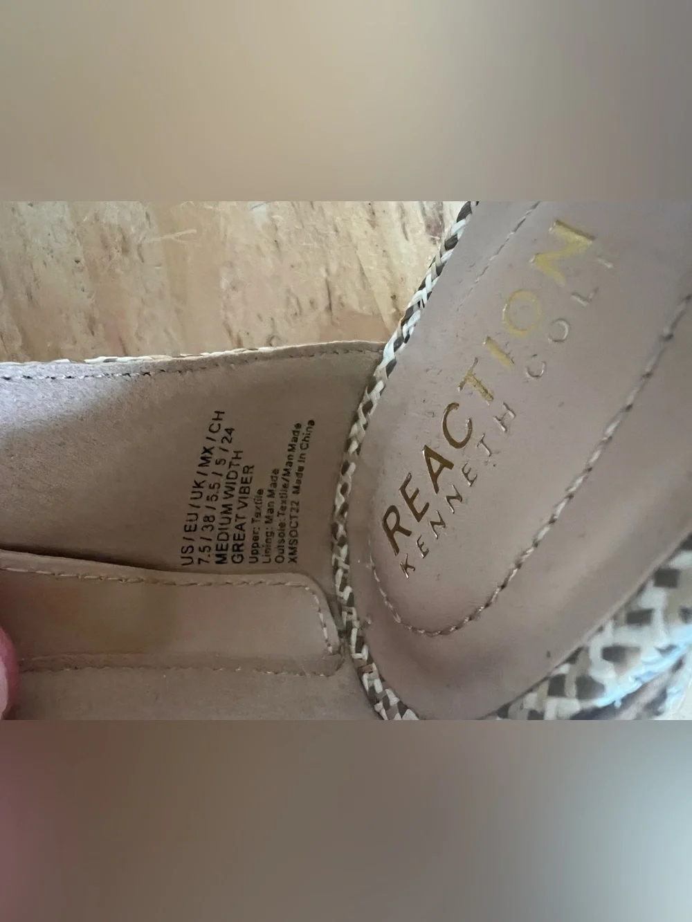 Reaction Kenneth Cole Great Viber Sandals 7.5 Raffia Woven Coastal Boho Flat